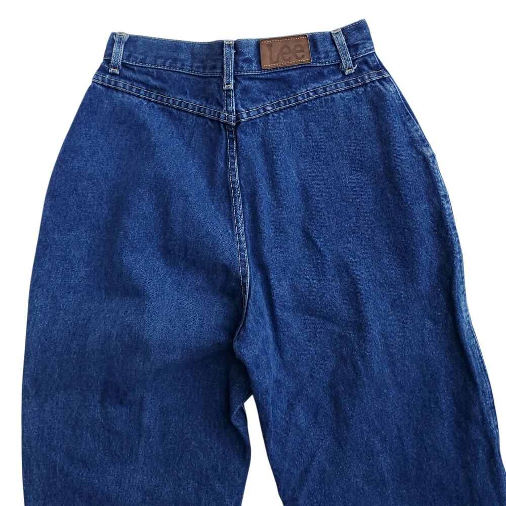 Vintage Lee Blue Jeans Tapered Leg Asymmetric Center Seam 1980s 80s Mom Sz 11 - Picture 8 of 11